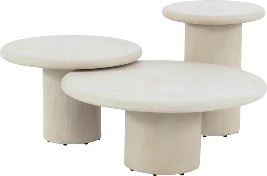 4 Seasons Outdoor Hampton mortex bijzettafel met rond blad Ø 45 cm Loungetafel beige weerbestendig
