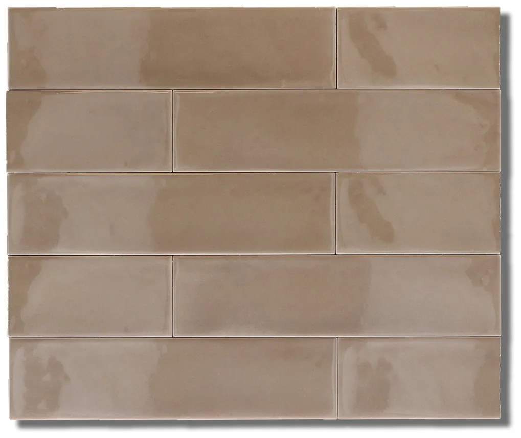 Hoogglans Wandtegel 7.5x30 Cm Oakland Licht Bruin C84