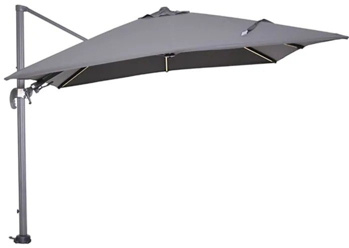 Garden Impressions Hawaii zweefparasol Lumen LED 300x300 cm - donker grijs