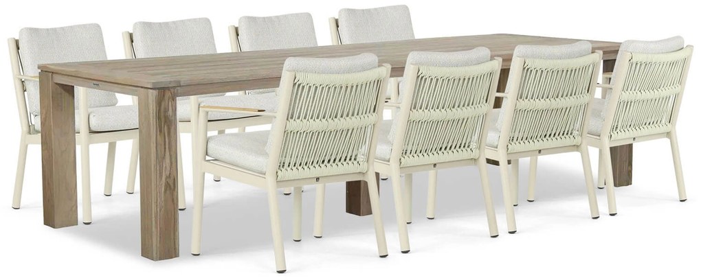 Tuinset 8 personen 300 cm Aluminium/rope Taupe Coco Sevilla/Brighton