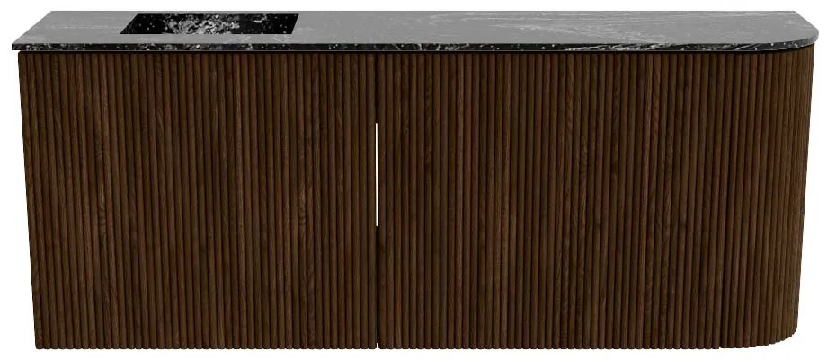 Mondiaz Joya DLux 100cm toiletmeubel ronding rechts walnut met wastafel faye links zonder kraangat lava