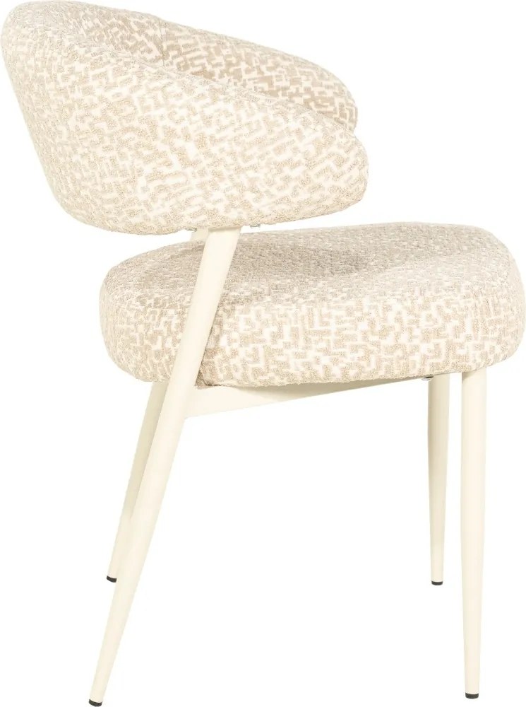 By-Boo Miso Eetkamerstoel Geometrische Print Beige