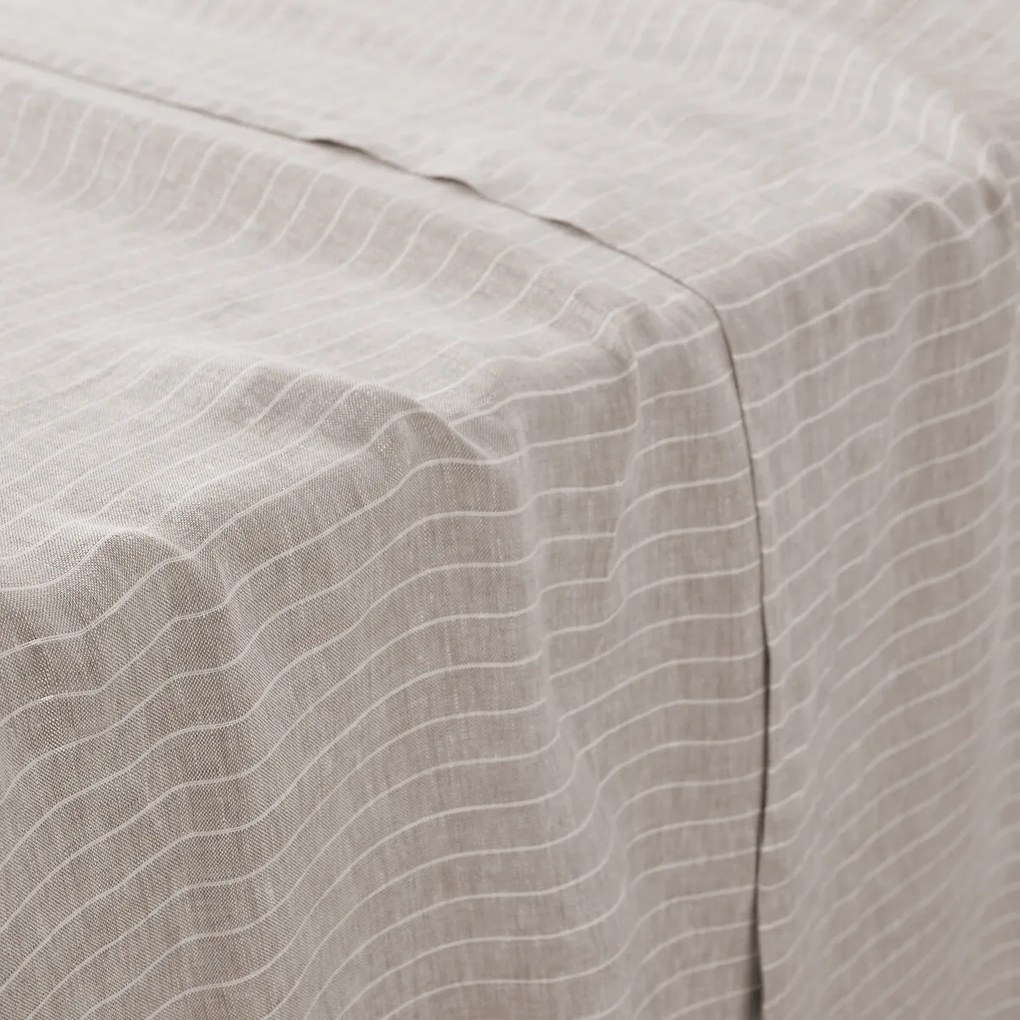 Plat laken in gewassen linnen, gestreept, Linot