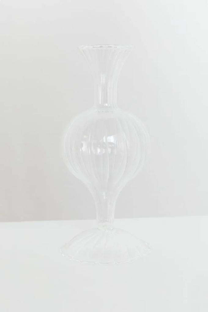 Glazen vaasje boro rib (8x19 cm)