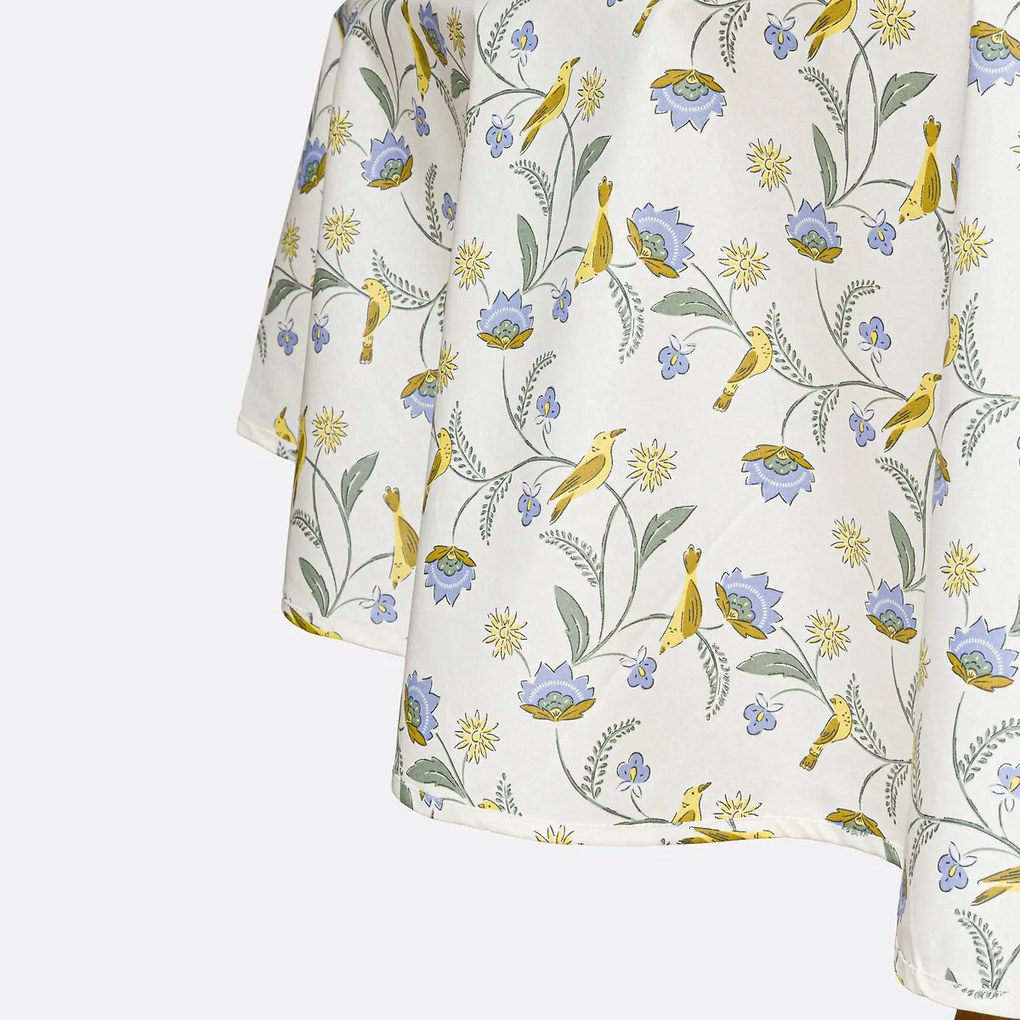 Rond tafelkleed met opdruk, zacht gecoat katoen, LANZANA