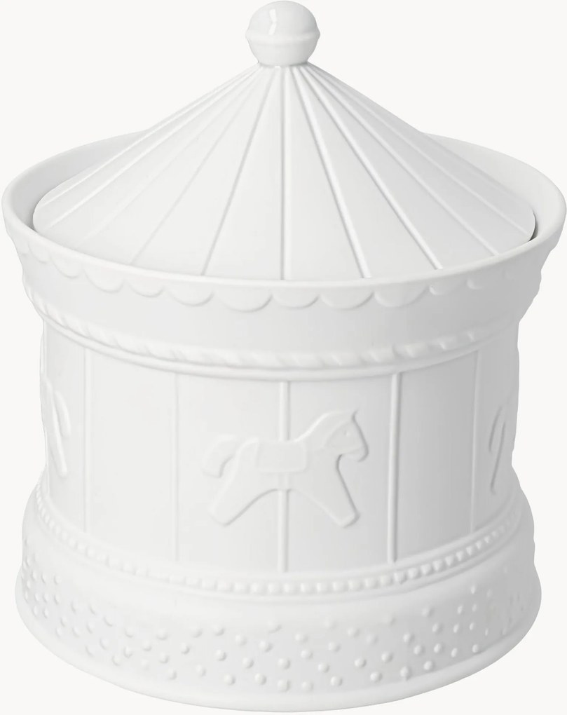 Handgemaakte porseleinen opbergpot Carousel
