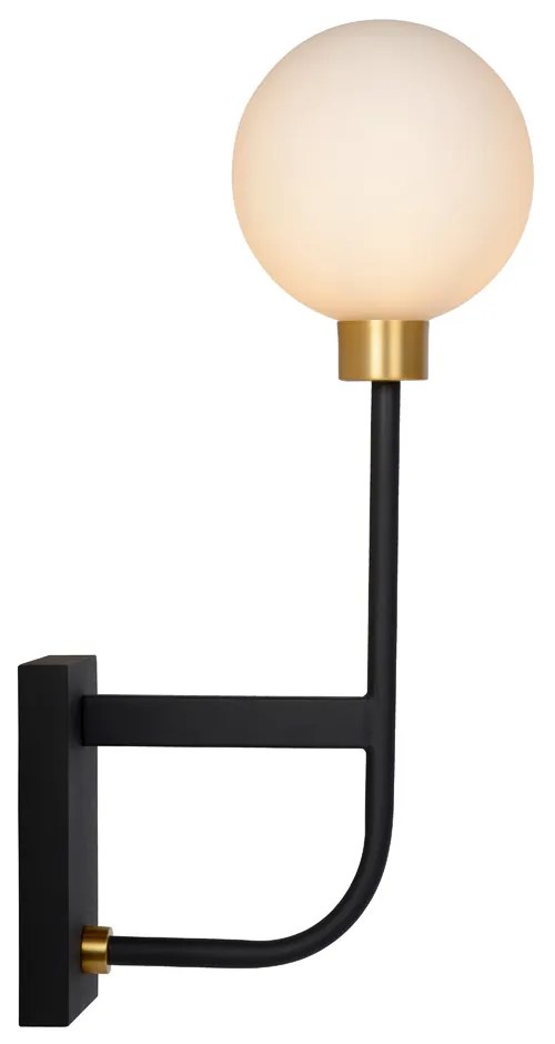 Lucide Berend wandlamp 33W hoog zwart