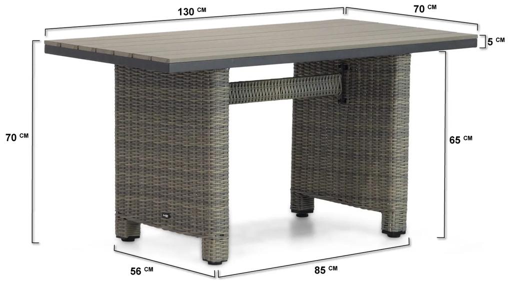 Dining Loungeset Wicker Taupe 5 personen Garden Collections Chicago/Lusso