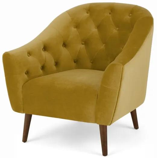Tallulah fauteuil, vintage goud fluweel