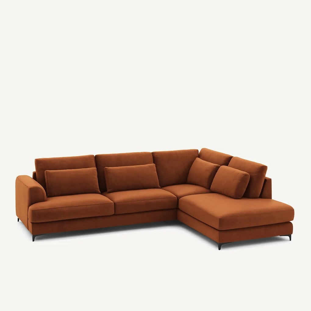 Omvormbare hoekbank rechts, fluweel, Marsile