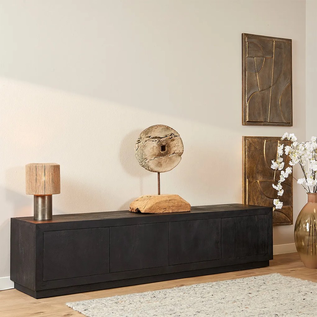 Starfurn Brussel Zwart Tv-meubel Robuust Design 200 Cm - 200x42x46cm.