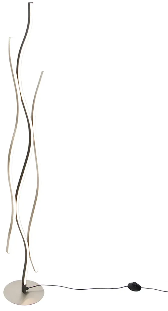 Design vloerlamp zwart met zilver incl. LED dimbaar - Blaze Design Binnenverlichting Lamp