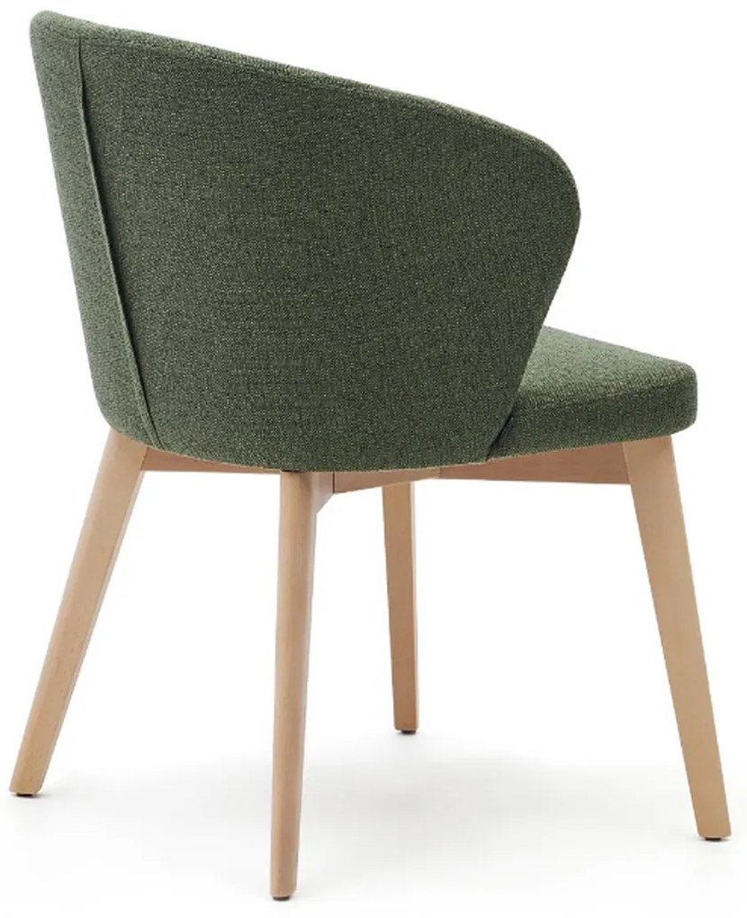 Kave Home Darice Stoel Massief Beukenhout Naturel Groen