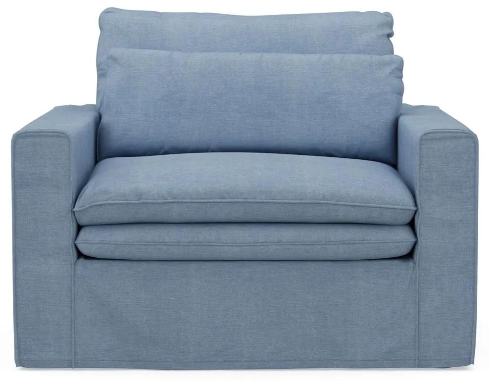 Rivièra Maison - Continental Love Seat, washed cotton, ice blue - Kleur: blauw