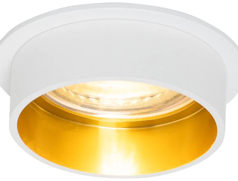 Set van 6 Moderne inbouwspot wit met gouden binnenkant - Insta GU10 Binnenverlichting Lamp