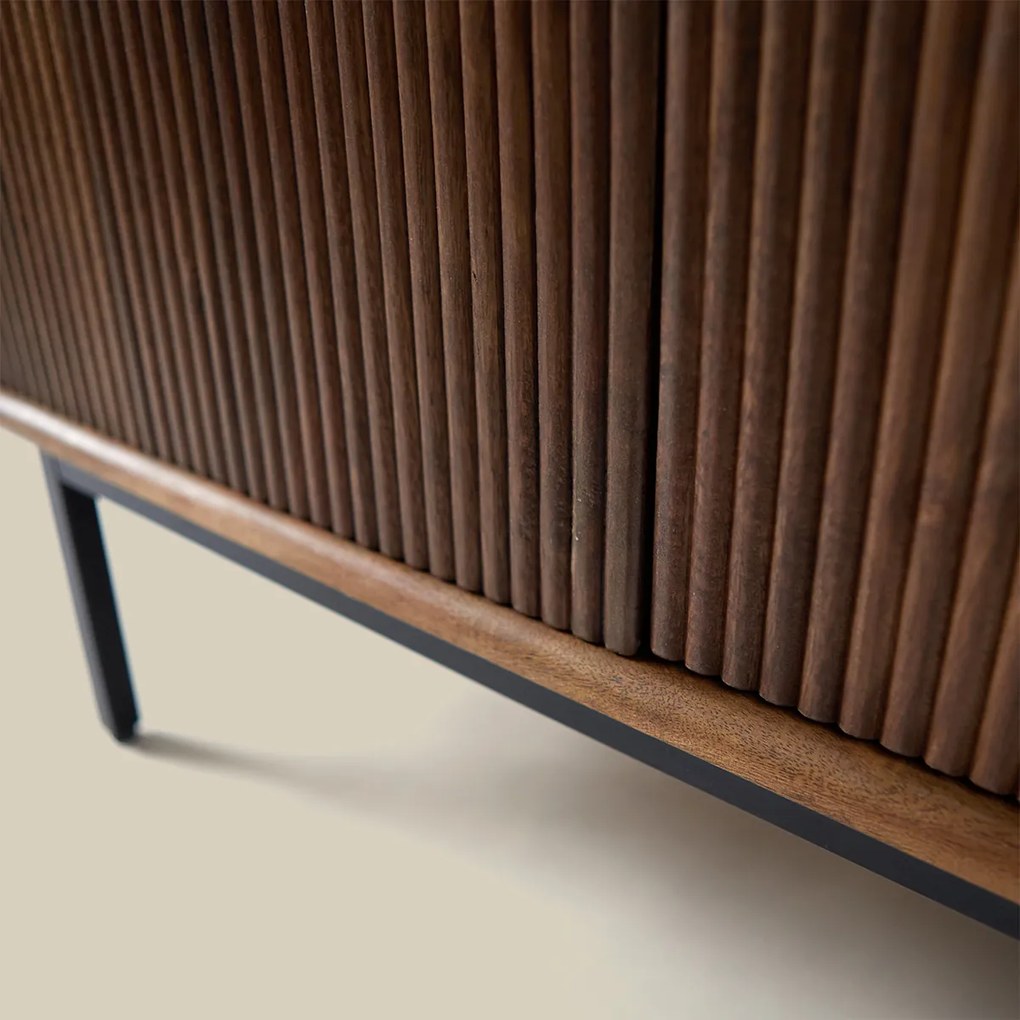 Tv-meubel Hout Met Ribbels (staand/hangend) 180 Cm - 160x40x40cm.