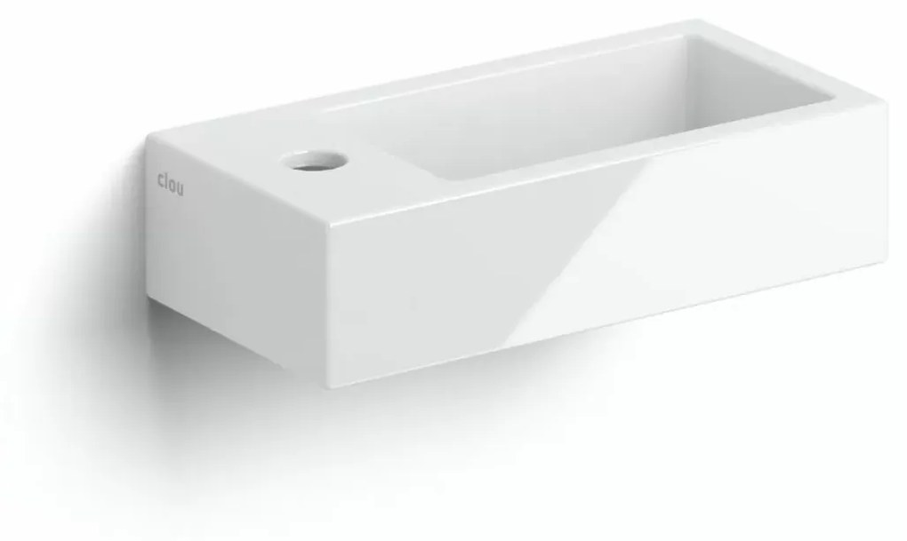 Clou Flush 3 keramische fontein 36cm met kraangat links wit glans