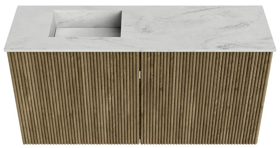 Mondiaz Joya DLux 80cm toiletmeubel dusk met wastafel faye links zonder kraangat opalo