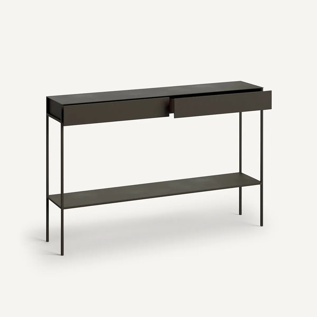 Wandtafel dubbel plateau, staal, used effect, Fébée