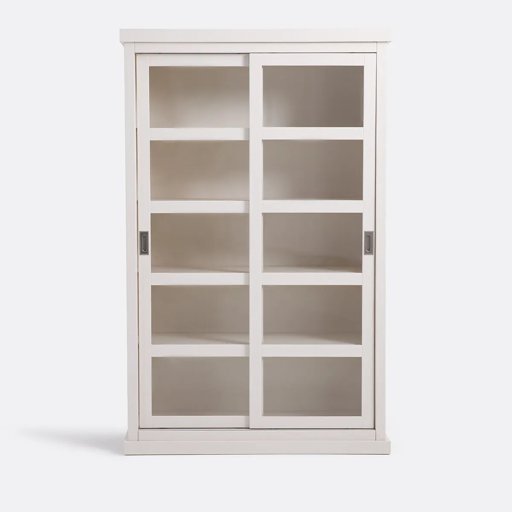 Vitrine boekenkast met 2 schuifdeuren, Lunja