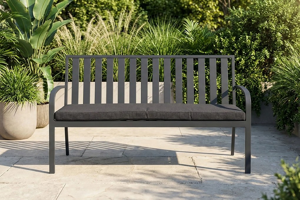 Milan Alu -seater Bench Grey
