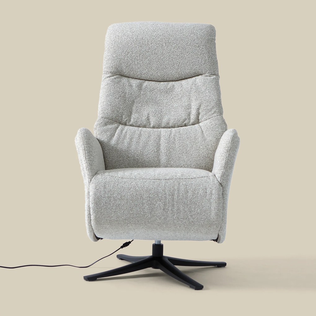 Elektrisch Verstelbare Stoel Lichtgrijze Stof