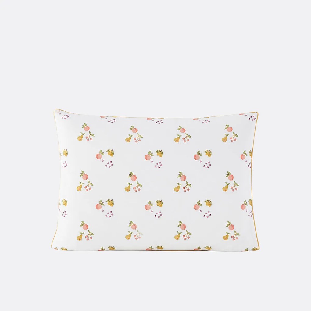 Kussensloop voor kinderbed, 50% gerecycled katoen, fruitprint, LILAS