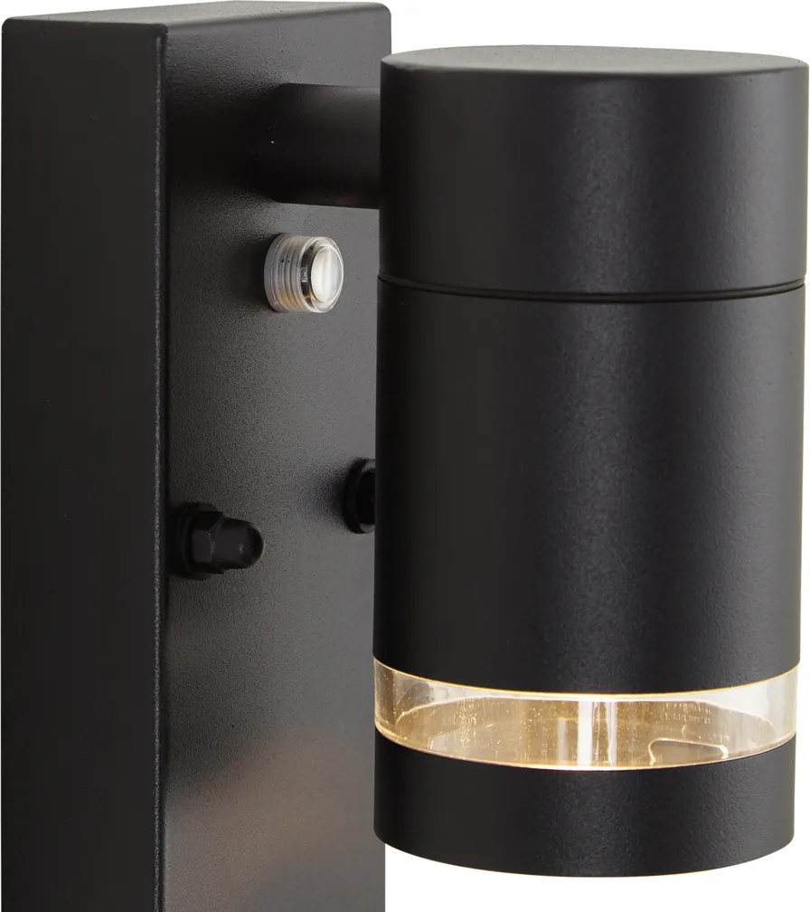 Moderne buiten wandlamp zwart IP44 met schemersensor - Ensam