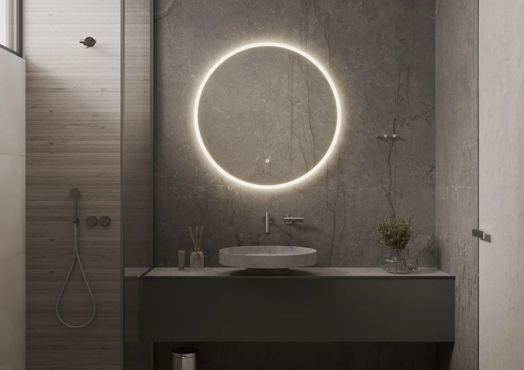 Martens Design Porto spiegel met LED verlichting, spiegelverwarming en touchbediening 80cm