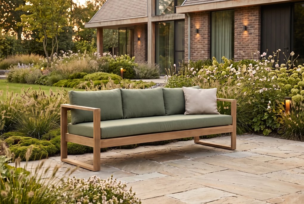 Stoel en Bank Loungeset 5 personen Teak Old teak greywash Garden Collections Newbury