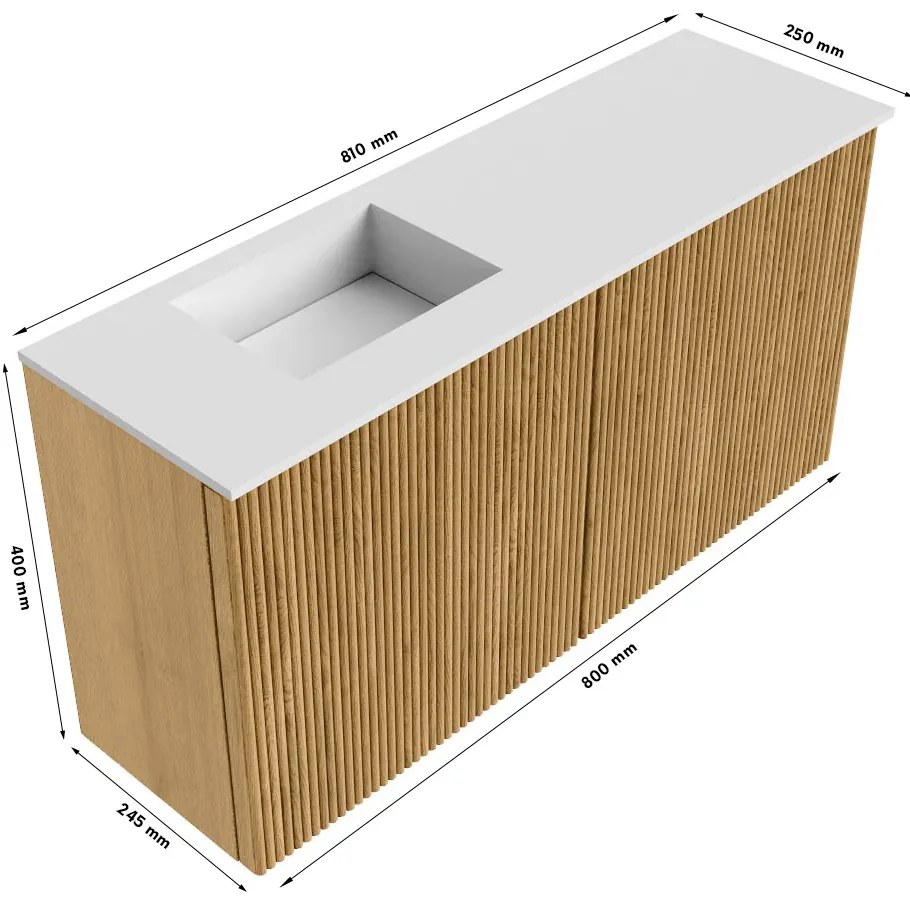 Mondiaz Joya 80cm toiletmeubel dusk met wastafel faye links 1 kraangat urban