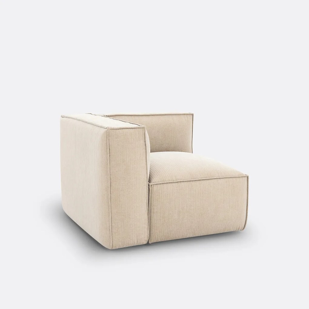 Hoekelement voor modulaire bank, in vintage ribfluweel, Seven