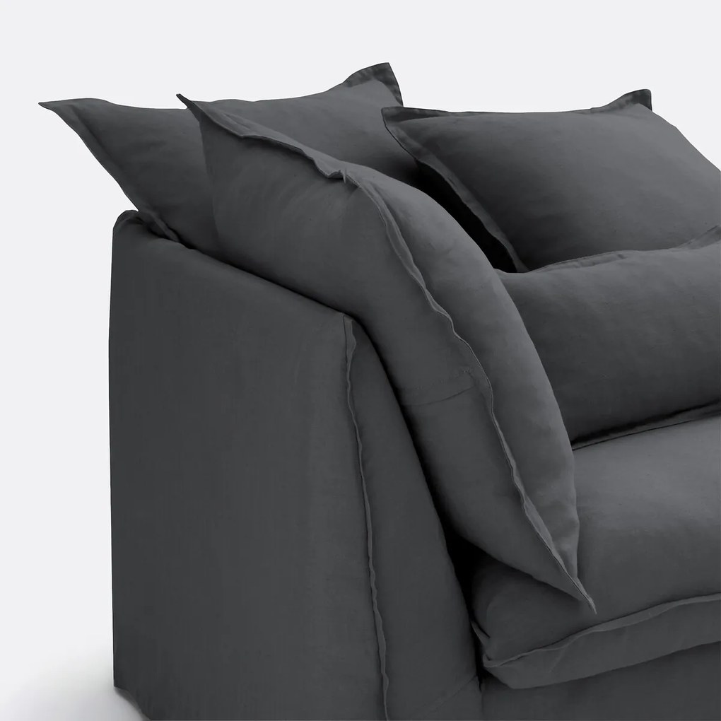 Longchair, afneembare hoezen, in gekreukt linnen, Odna