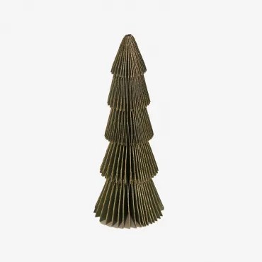 Jesper Papieren Kerstboom ↑15 Cm & Groen Pesto Met Gouden Rand - Sklum