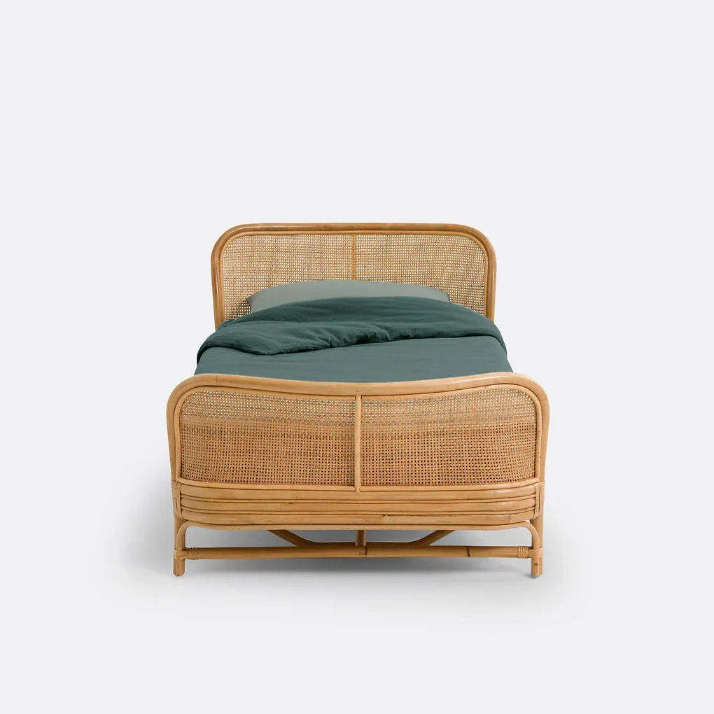 Bed en bedbodem in rotan, Arsel | BIANO