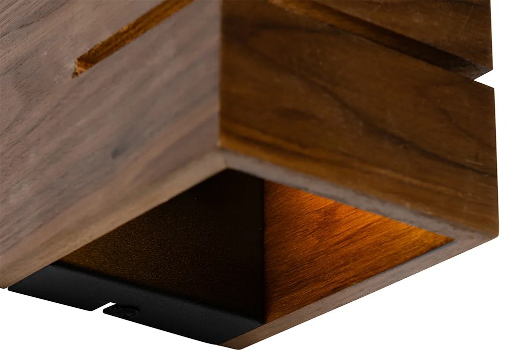Landelijke wandlamp walnoot hout 9,7 - Transfer Groove