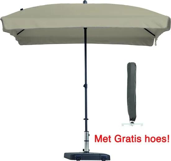 Luxe parasol rechthoek Ecru 210 x 140 met hoes
