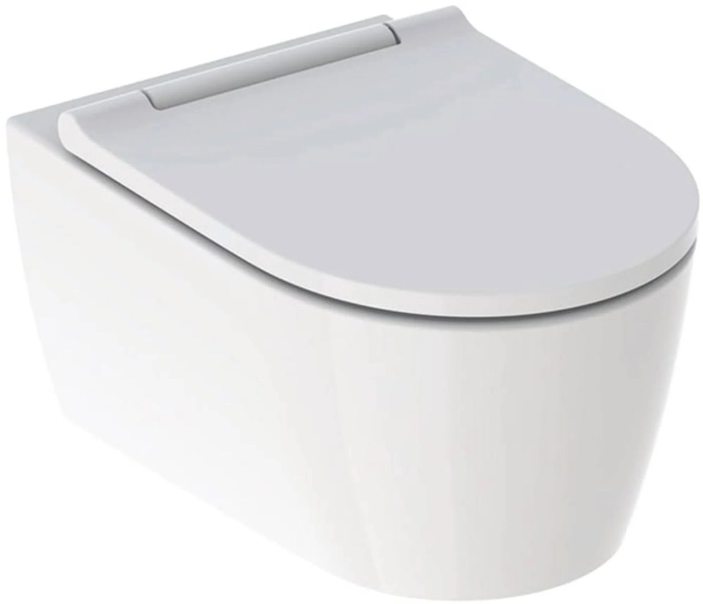 Geberit One randloos hangtoilet, TurboFlush en vuilafstotend, met toiletbril wit