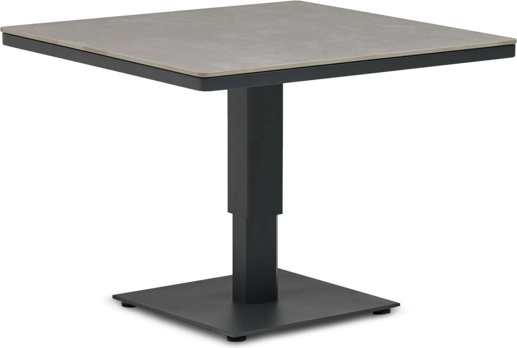 Tuintafel vierkant  90 x 90 cm  Grijs   Tivano in hoogte verstelbare