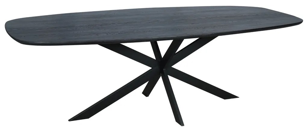 Starfurn Ferris Eiken Eettafel Deens Ovaal Zwart 240 Cm - 240 X 110cm.