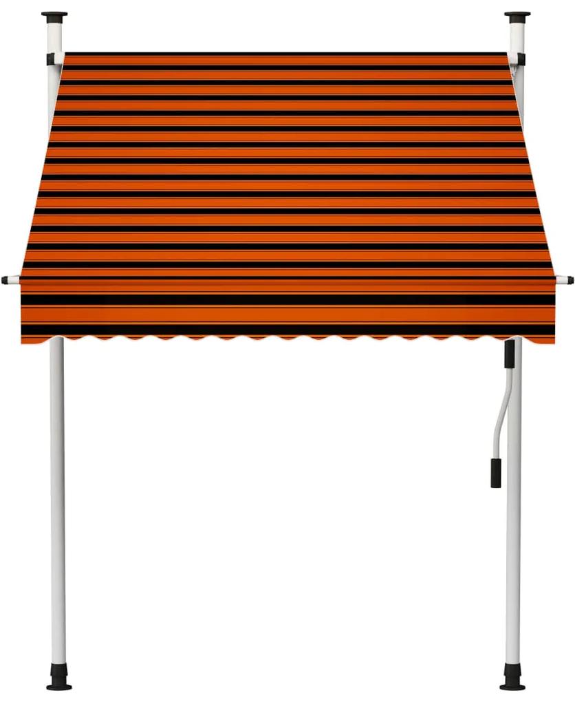 vidaXL Luifel handmatig uittrekbaar 150 cm oranje en bruin