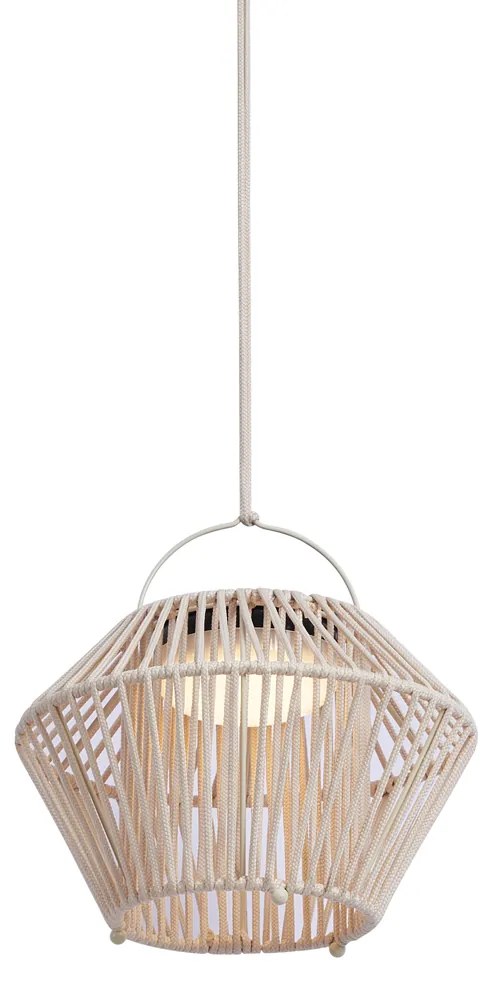 Bohemian tafellamp beige incl. LED 3-staps dimbaar IP54 solar oplaadbaar - Duco