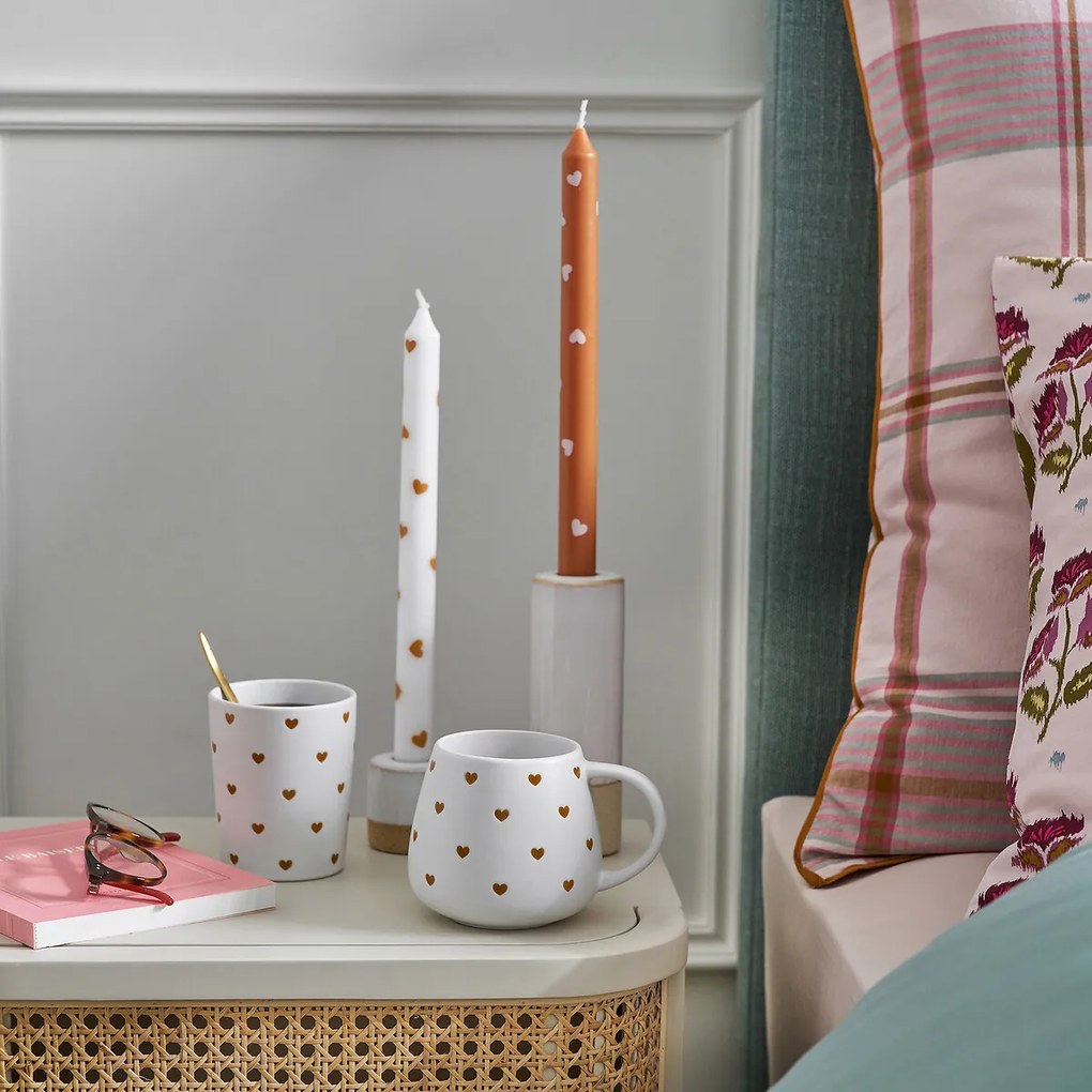 Set van 2 kaarsen met hartprint, SCACCO