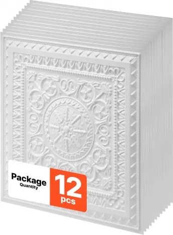 VEVOR 12 stuks PVC plafondpanelen 605x605mm wit, 3D geometrisch design, slagvast, brandwerend, waterdicht, voor systeemplafonds, elegante interieurdecoratie voor woon- en kantoorruimte