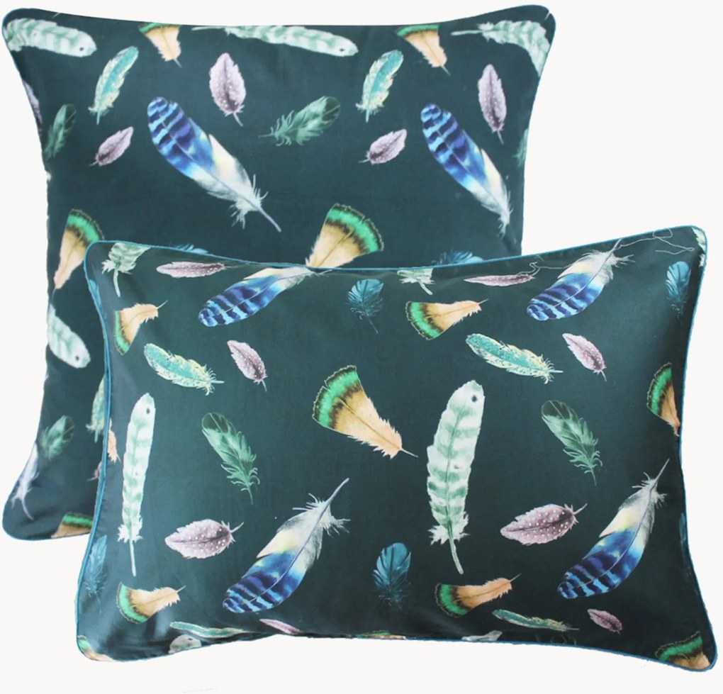Katoensatijnen kussenhoes Feathers