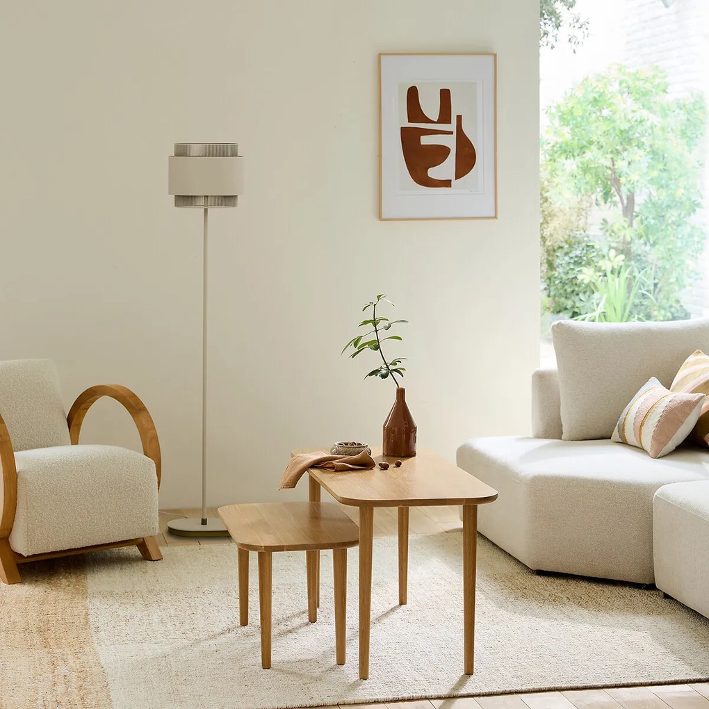 Salontafel in massieve eik, B100 cm, Crueso