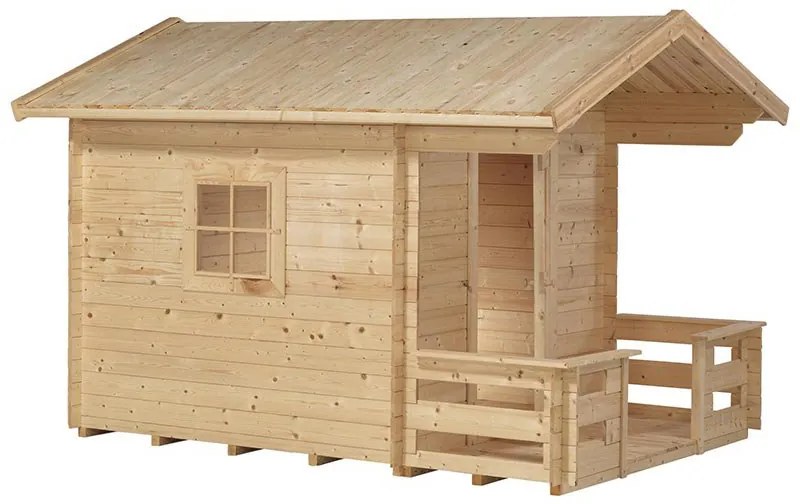 Speelhuisje vuren met terras 238 x 215 x 190 cm (B x L x H)