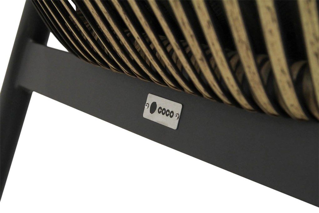 Stoel en Bank Loungeset 5 personen Wicker Taupe Coco Nathan/Ralph