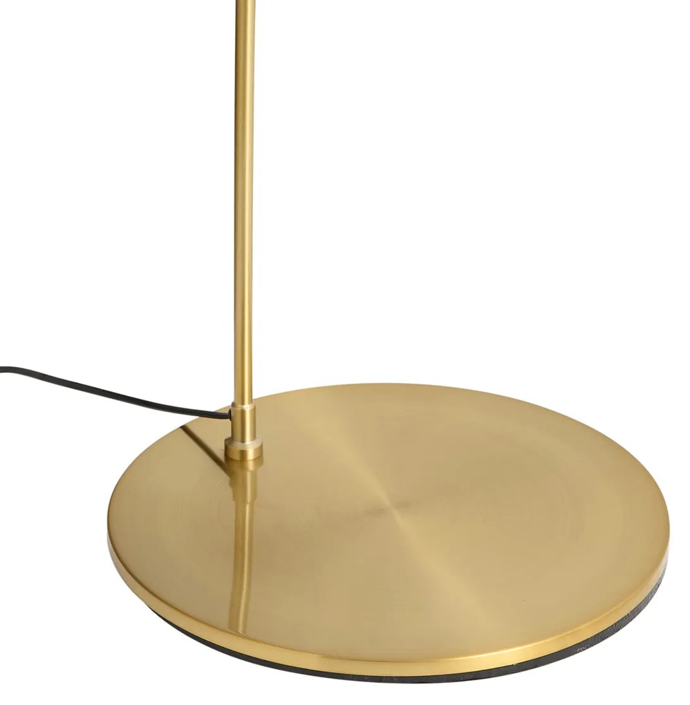 Moderne booglamp messing met beige kap - Vinossa