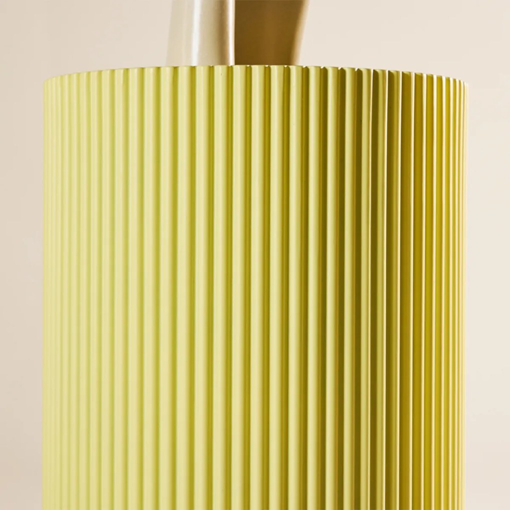 Geribbelde Bijzettafel Geel - 31 X 31cm.